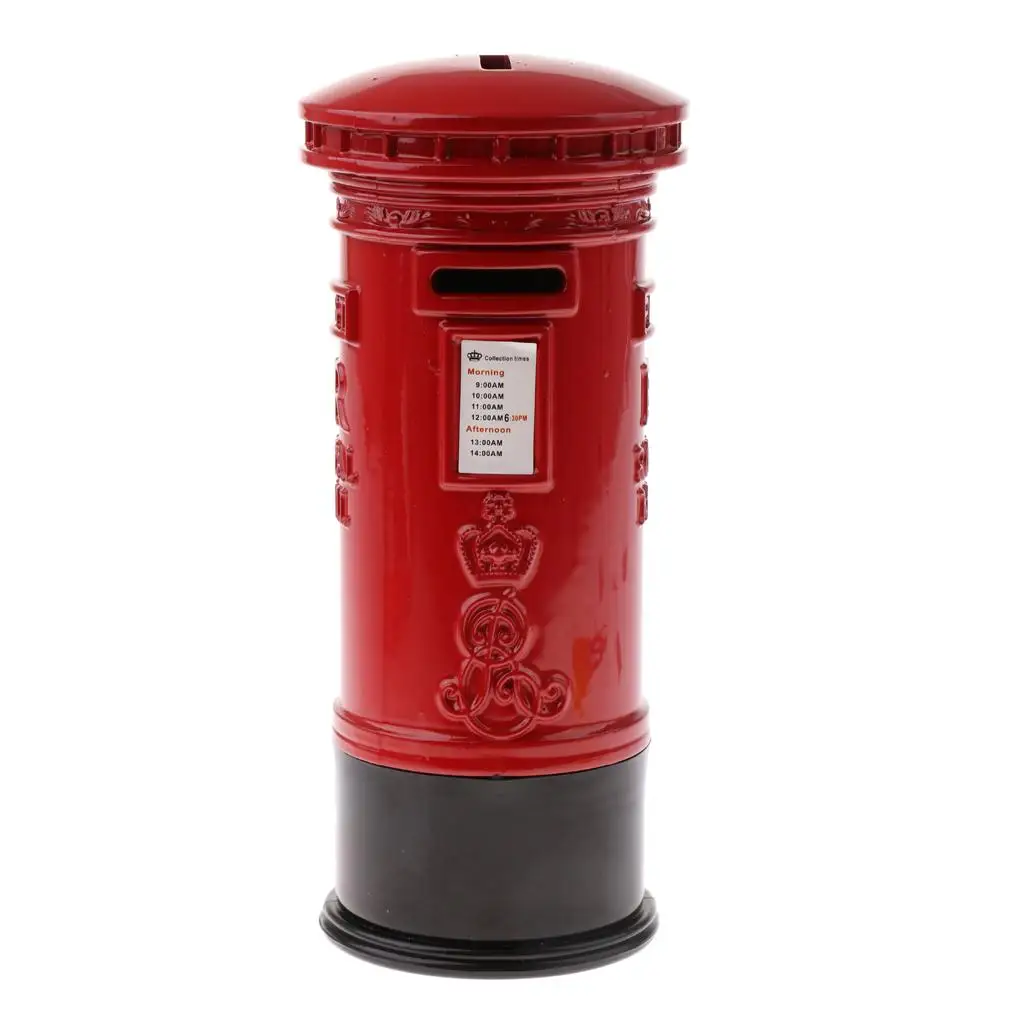 Piggy Bank London Street Letterbox Red Metal Ornament House Toy Kid Gift piggy bank,wooden piggy bank,coin bank,coin holder,wooden money box