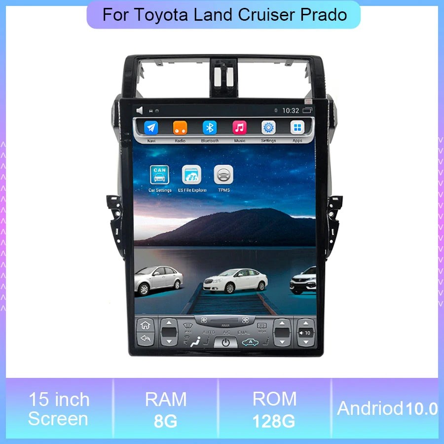 

15.1'' Android 10 Car Radios For Toyota Land Cruiser Prado 2014-2017 Multimedia GPS Navigation Receiver Video Stereo Player