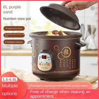 220V Intelligent Ceramic Slow Cooker with Automatic Function for Home Purple Clay Pot for Stewing Soup and Braising Meat 1