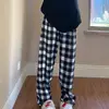 Padded Thickened Wide Leg Pants Winter LambswoolPlaid Pants Female High Waist Casual Straight Pants 4