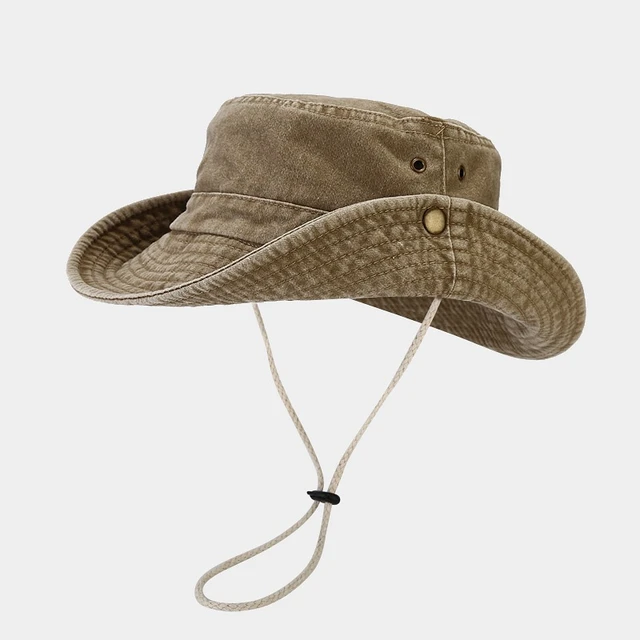 Cotton Stone-Washed Sun Hats for Men Women Wide Brim Fishing Hat Summer  Bucket Hat Outdoor Safari Boonie Cap - AliExpress