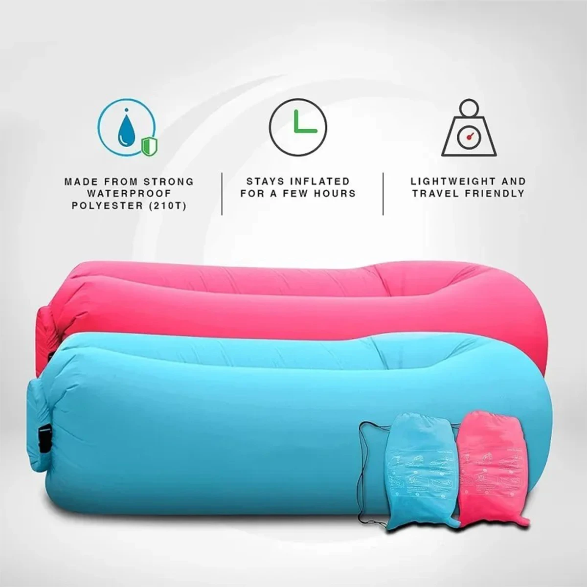 Inflatable Sofa Folding Lazy Inflatable Sofa Outdoor Camping Portable Air Bed Bean Bag Beach Park Music Festival Concert Recliner Outdoor Gear