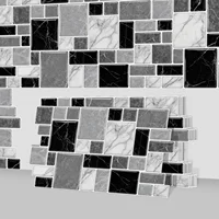 Marble Peel and Stick Backsplash Tiles 3D Self Adhesive Wall Sticker for Kitchen Bathroom Waterproof Home Decor DIY