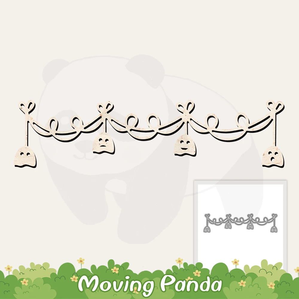 2023 Halloween Ghost Mini Border Cutting Diy Scrapbooking Forniture Metal Cut Dies Knife Mold For Cards Album Artigianato Decor