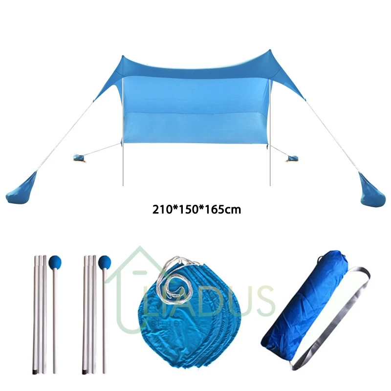 2.1m x 1.5m Portable Beach & Camping Sunshade Canopy 6