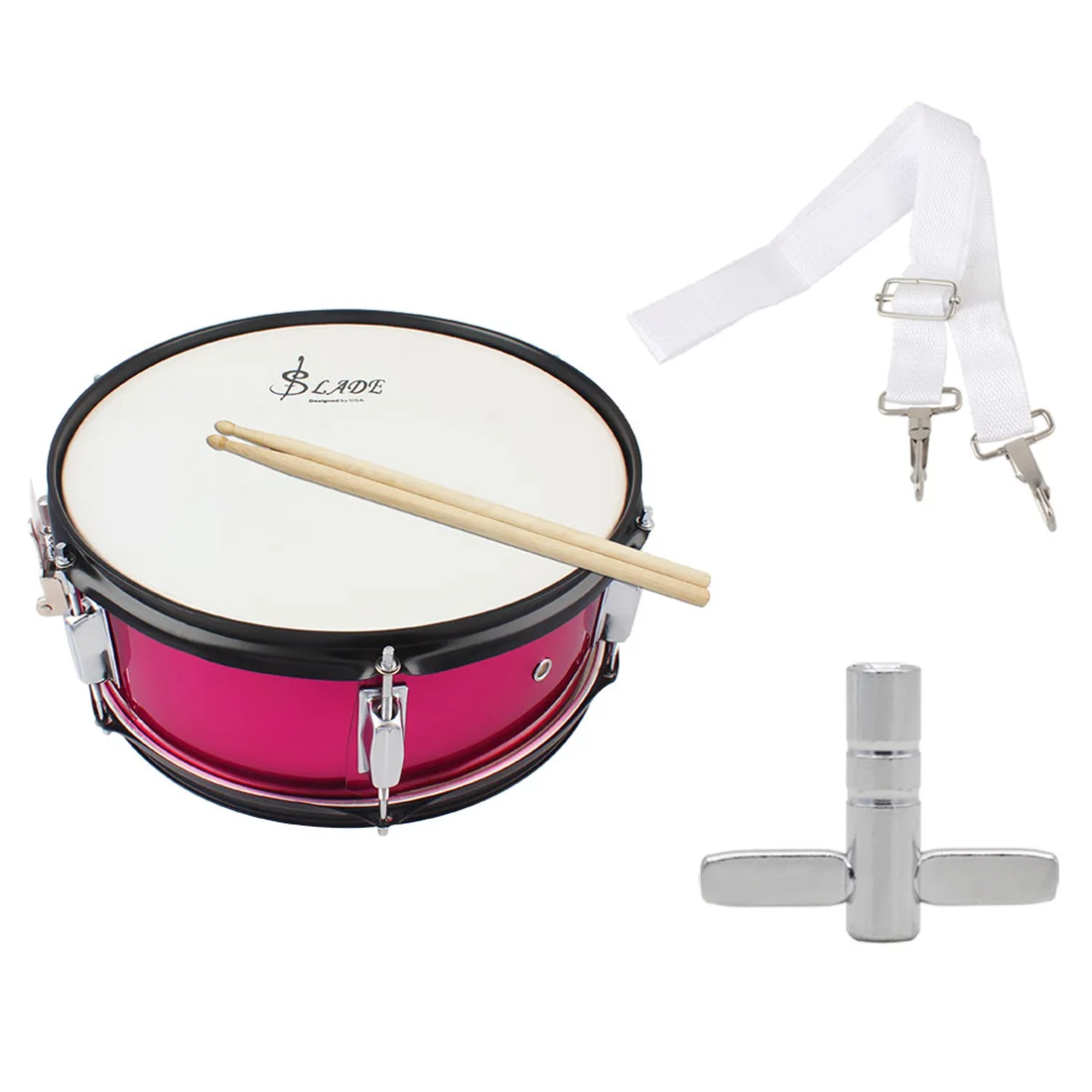 Snare Drum 14 Inch Drum Percussion Instrument Jazz with Strap Accessories for Beginners Practice Music Instrument