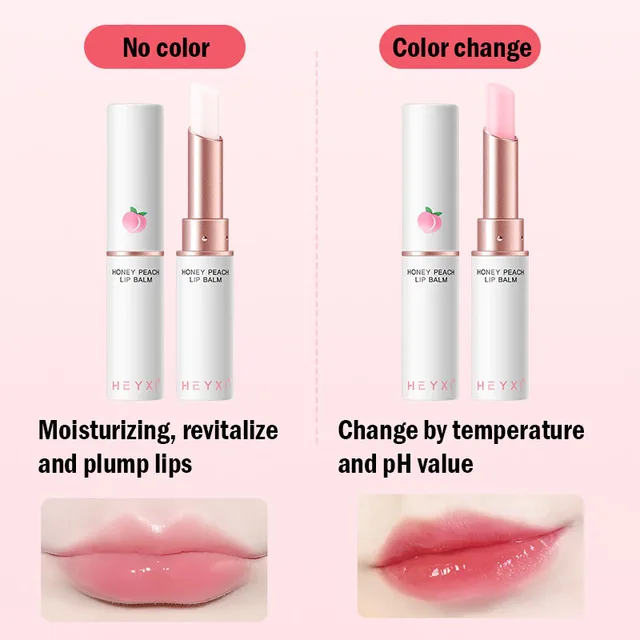 18374-bcf2dc.jpg Honey Peach Lip Balm Color Change Lipstick Lips Plumper Moisturizing Hydrating Nourishing Beauty Lips Skin Carae Cosmetics