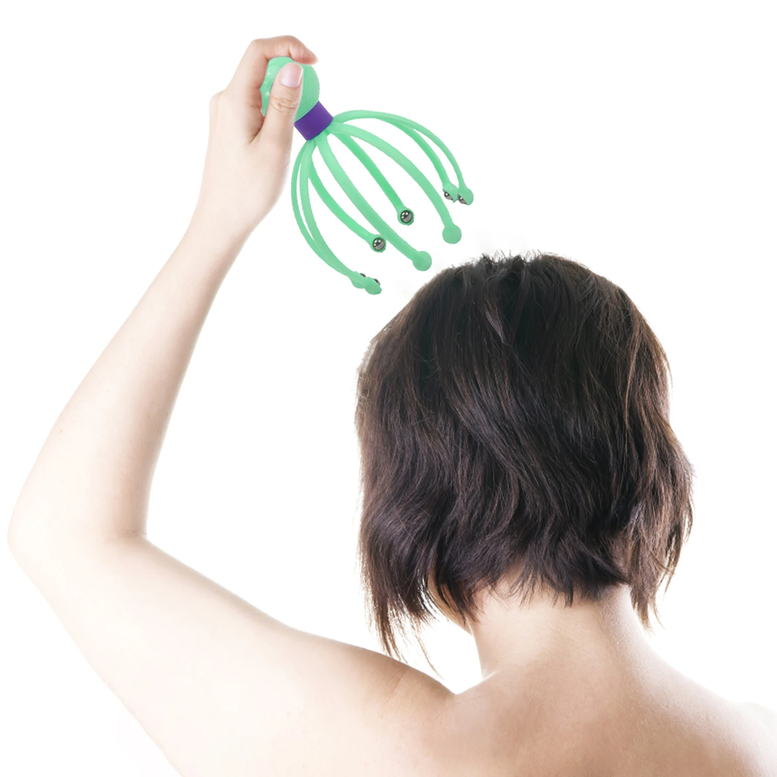 8 Fingers Scaple Massager Portable Hand Held Spa Head Scalp Massager For Headache Relief With 8