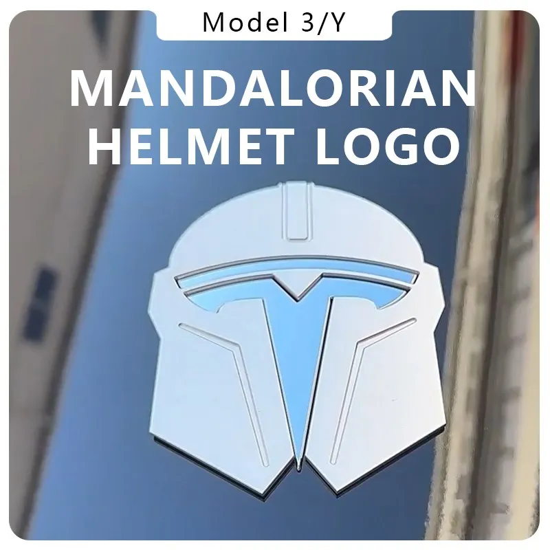 

For Tesla Model 3/Y/X/S Mandalorian Metal Aluminum Alloy Emblem Logo High Quality Auto Logos For Tesla