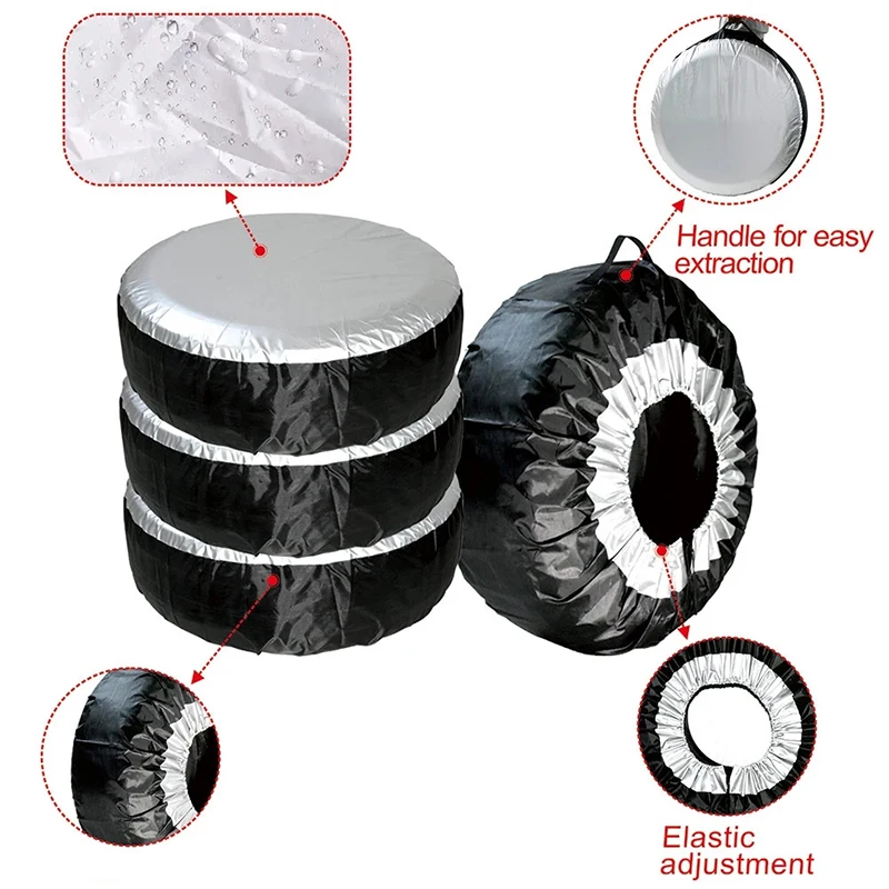 S/L Tire Cover Case Car Spare Tire Cover Storage Bags Carry Tote Waterproof Polyester Cars Wheel Covers 13-19inch 19-23inch