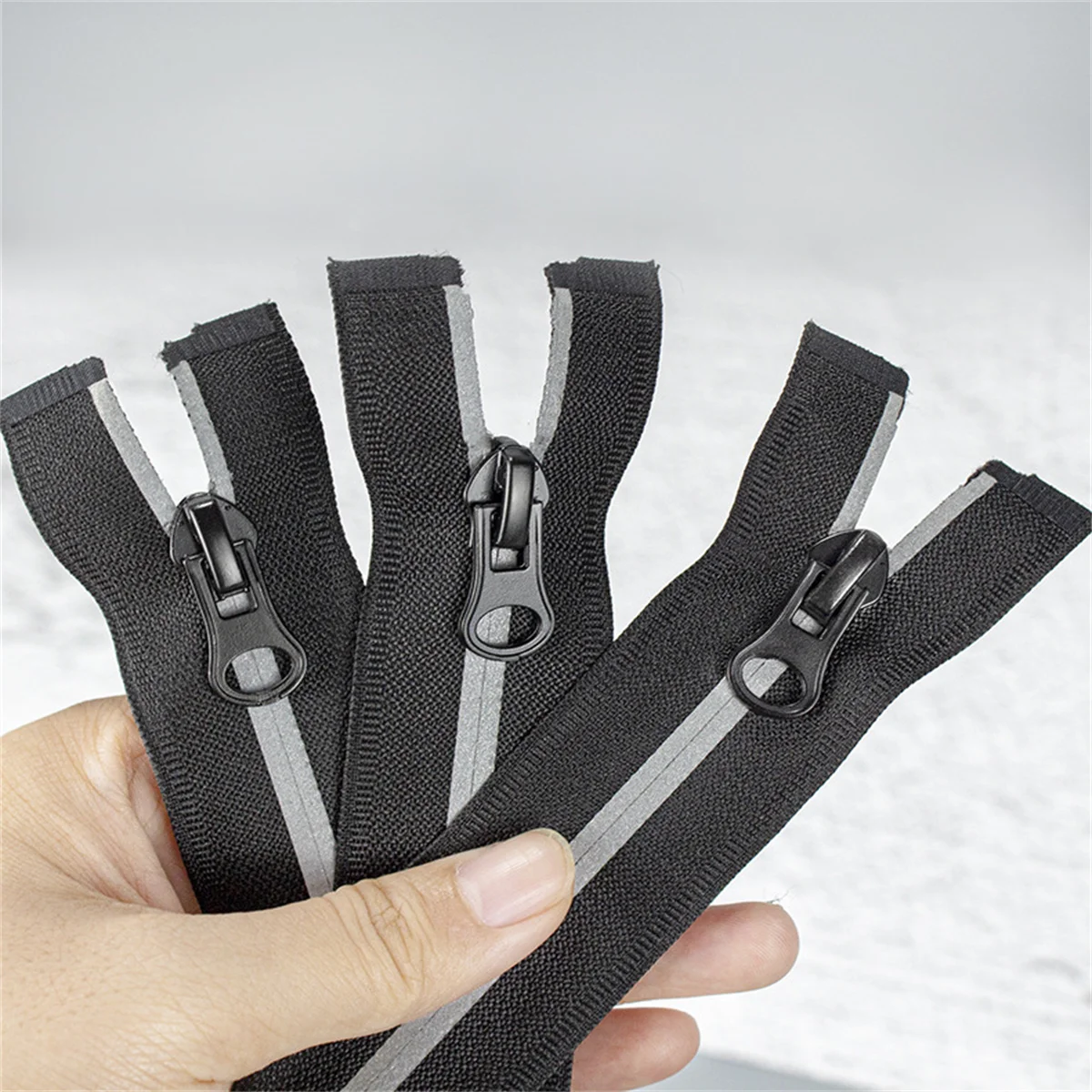 나일론 반사 스트립 지퍼, 야외 하드 쉘 보호 의류, 실버 방지 스트립, 싱글 엔드 지퍼, 5 , 40cm