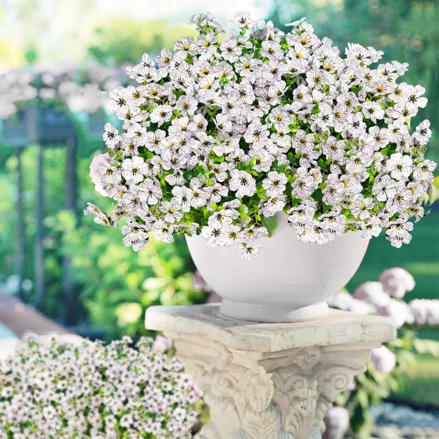 14 Bundles Fake Mums Fake Plants Artificial Mums for Outdoors Artificial Flowers for Yard Porch Home Garden Fall Indoor Outdoor