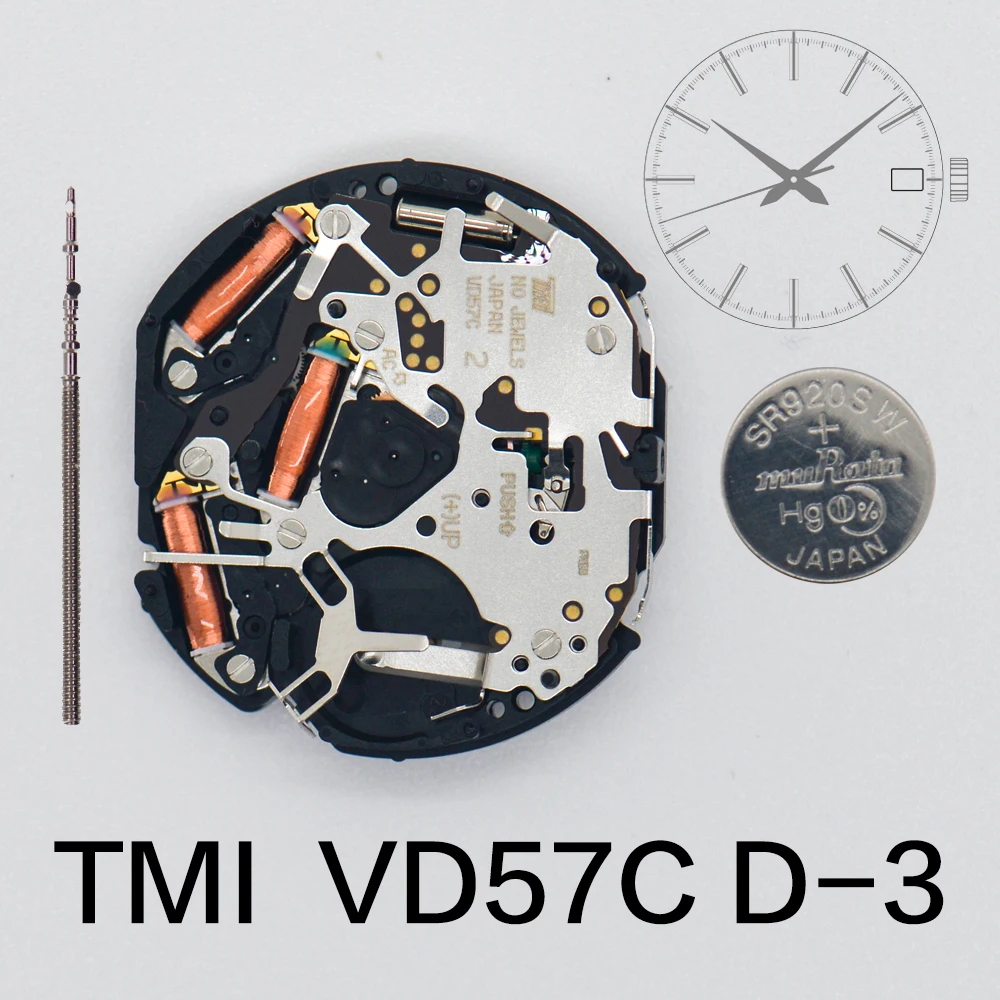 TMI VD57C D-3 Quartz Movement VD57 movement Date at 3' Japan