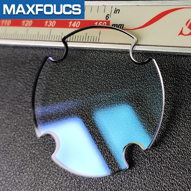 ミネラルガラス,交換部品,円形開口部,47x1.8mm,ディーゼル用,青の裏地