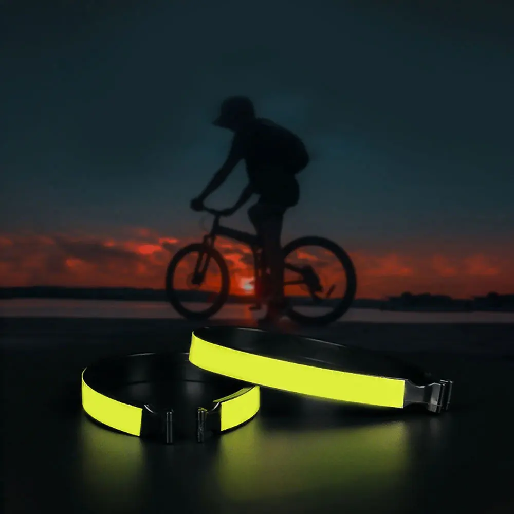 2 Stück reflektierende Fahrrad-Knöchelbänder, verstellbare, winddichte Beinbindungsriemen mit sicheren Clips für Hosen und Jogginghosen – Detail 1