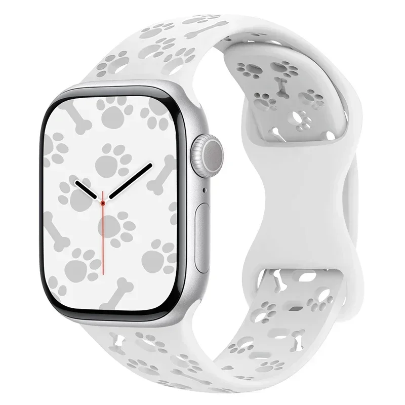 ตัวเลือกสินค้า สายรัดข้อมือซิลิโคนลายอุ้งเท้าสุนัขสำหรับ Apple Watch