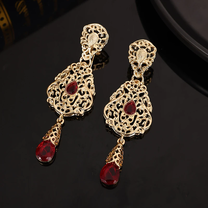green emerald velvet dress Gold Manhattan Infinity Red Enamel Drops Statement Earrings Em Davies  Mountain and Moon – Mountain & Moon