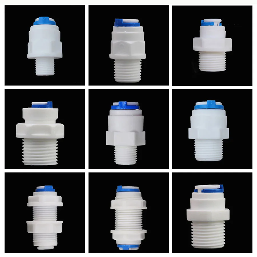 1/4" 3/8" OD Hose Tube 1/8" 1/4" 1/2" 3/4" Plastic Pipe Quick Connectors RO Water Connector Fittings Reverse Osmosis System pipe fitting,tee adapter