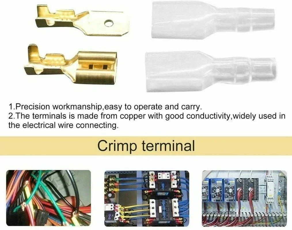Wire Connectors Male Female Wire Box Insulated Cable Macho 2.8 6.3mm Electrical Crimp Terminals Termin Spade Connectors Assorted Kit