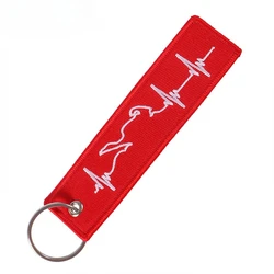 Moto Keychain: Embroidered Key Holder Accessory (Red)