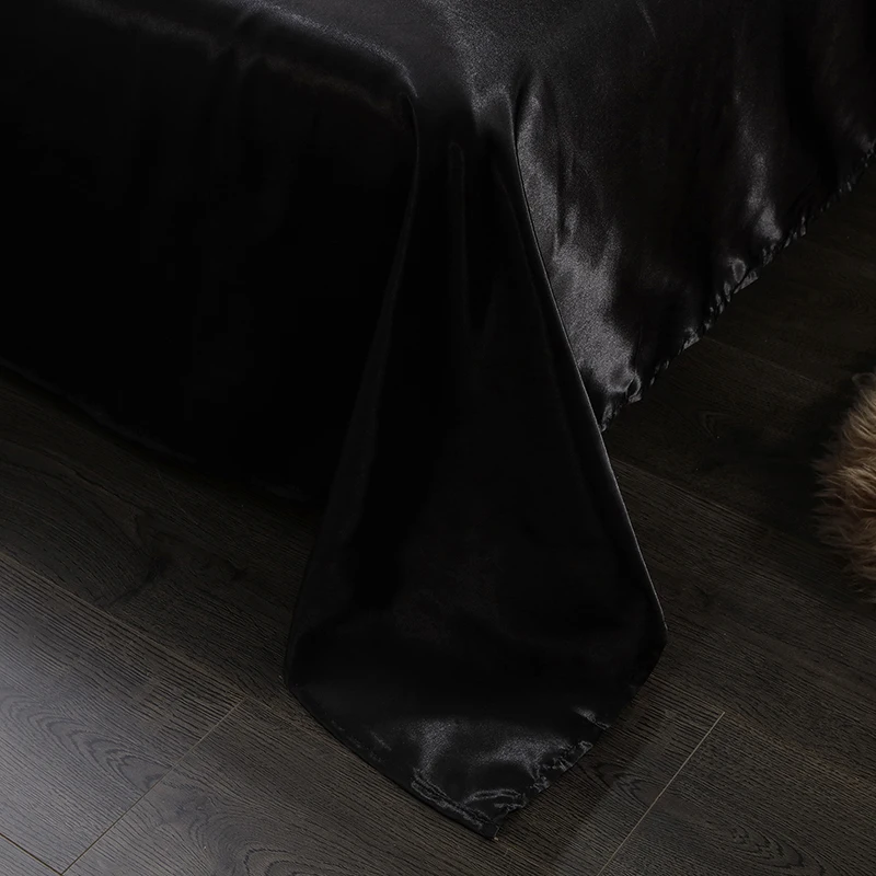 Bonenjoy 1 pc Bed Sheet for Summer Ice Cool Fabric Top Sheets Satin Smooth Flat Bed Sheet for Double Bedding (no pillowcase) 3