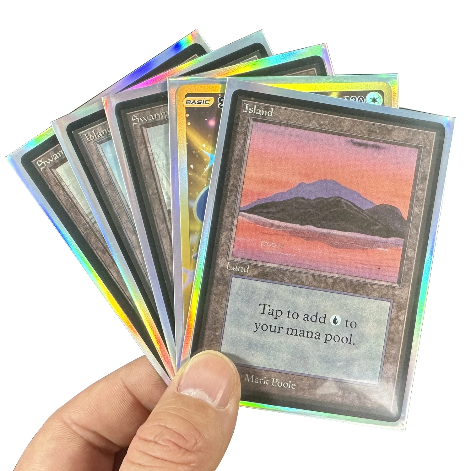 MTGスリーブ レインボーフォイルカードスリーブ、ホログラフィックアート