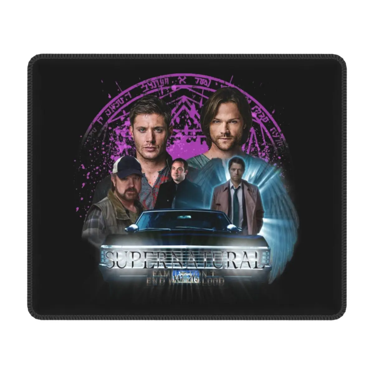 Supernatural Family Dont End With Blood Gaming Mouse Mat Tappetino Per Mouse In Gomma Office Laptop Computer Pc Tv Winchester Creed Mouse Pad