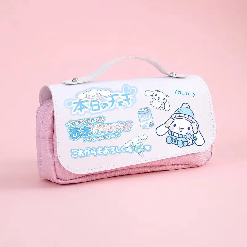 

Новинка, Большой Вместительный карандаш Sanrio из искусственной кожи, милый Коричный Школьный рюкзак, сумка для ручек, ручка, канцелярские принадлежности