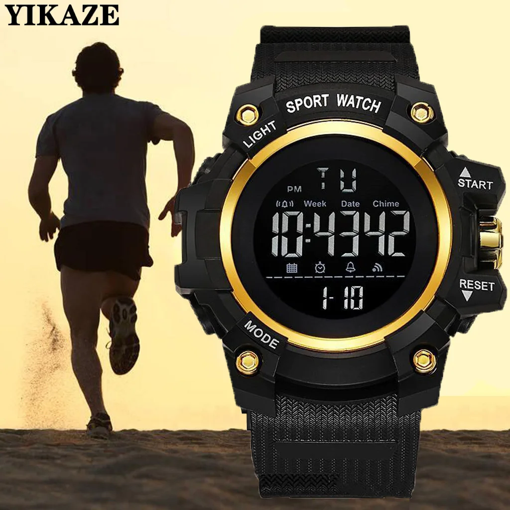 YIKAZE Military Men\'s Watches Countdown Stopwatch Sport Watch Luxury Men Wrist Watch Digital Waterproof LED Electronic Watch Kid