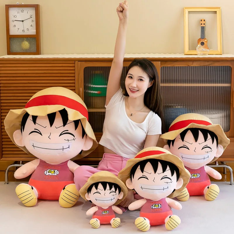 70cm Bandai Plush Toy Anime Integrated Plush Toy Cartoon Cute Straw Hat Luffy Soft Cloth Doll Pillow Boy And Girl Gift plush toys