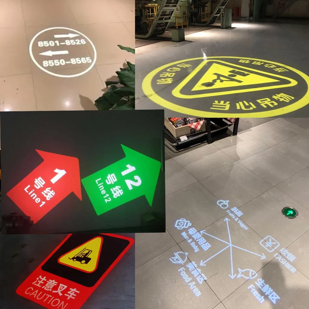 80W Led Image Projectors External Road Pavements Landscape Building Works Industrial Projects Lights RF Controller Waterproof