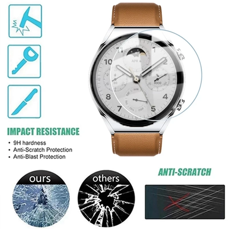 5/1Pcs Tempered Glass for Xiaomi Watch S1/S1 Pro Smartwatch HD Clear Scratch Resistant Screen Protector for Mi Watch S1 Pro