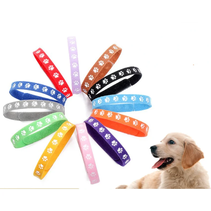 Multicolor Pet Sorting Collars Footprints Collars Newborn Puppy Cats