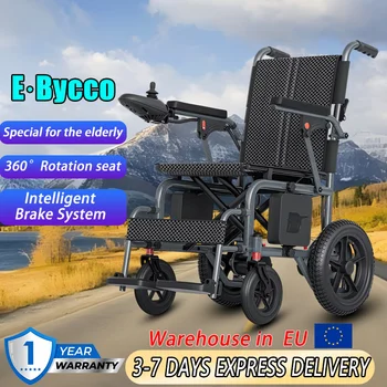 Monopattino Elettrico E·BYCCO con Frenata Intelligente e Rotazione a 360° °   Sedia a Rotelle Elettrica Pieghevole a 4 Ruote per Anziani e Disabili con Funzione di Rotazione