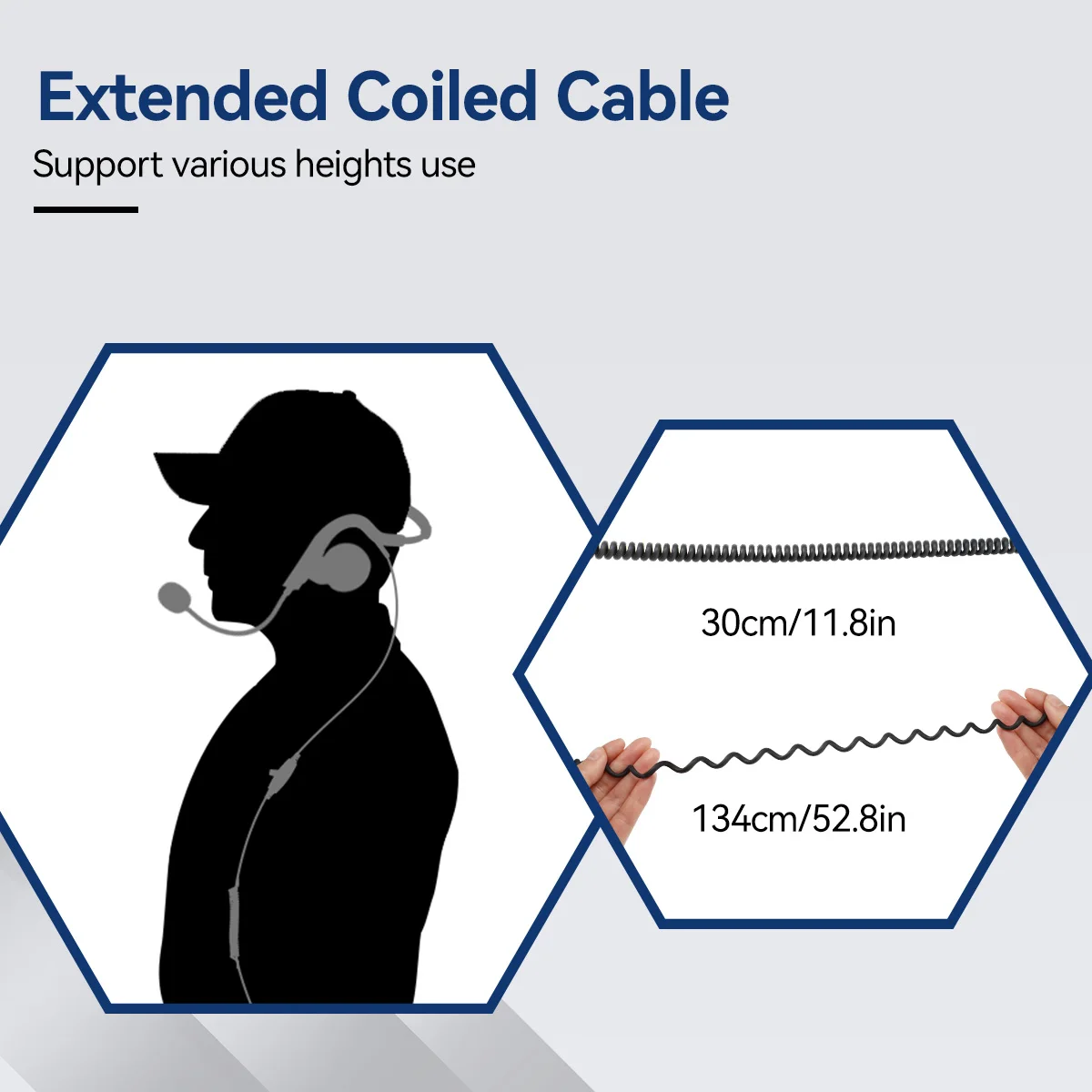 EHK014 RT3S Walkie Talkie Headset K2 Pin Connector PTT Portable Earpieces Coiled