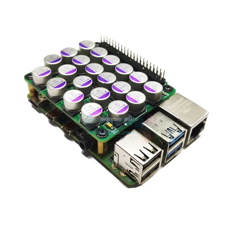 Nvarcher Raspberry pi Dac Audio Decodificador Filtro de Energia Fornecimento de Purificação Moudle 5116uf Radiodifusão Digital