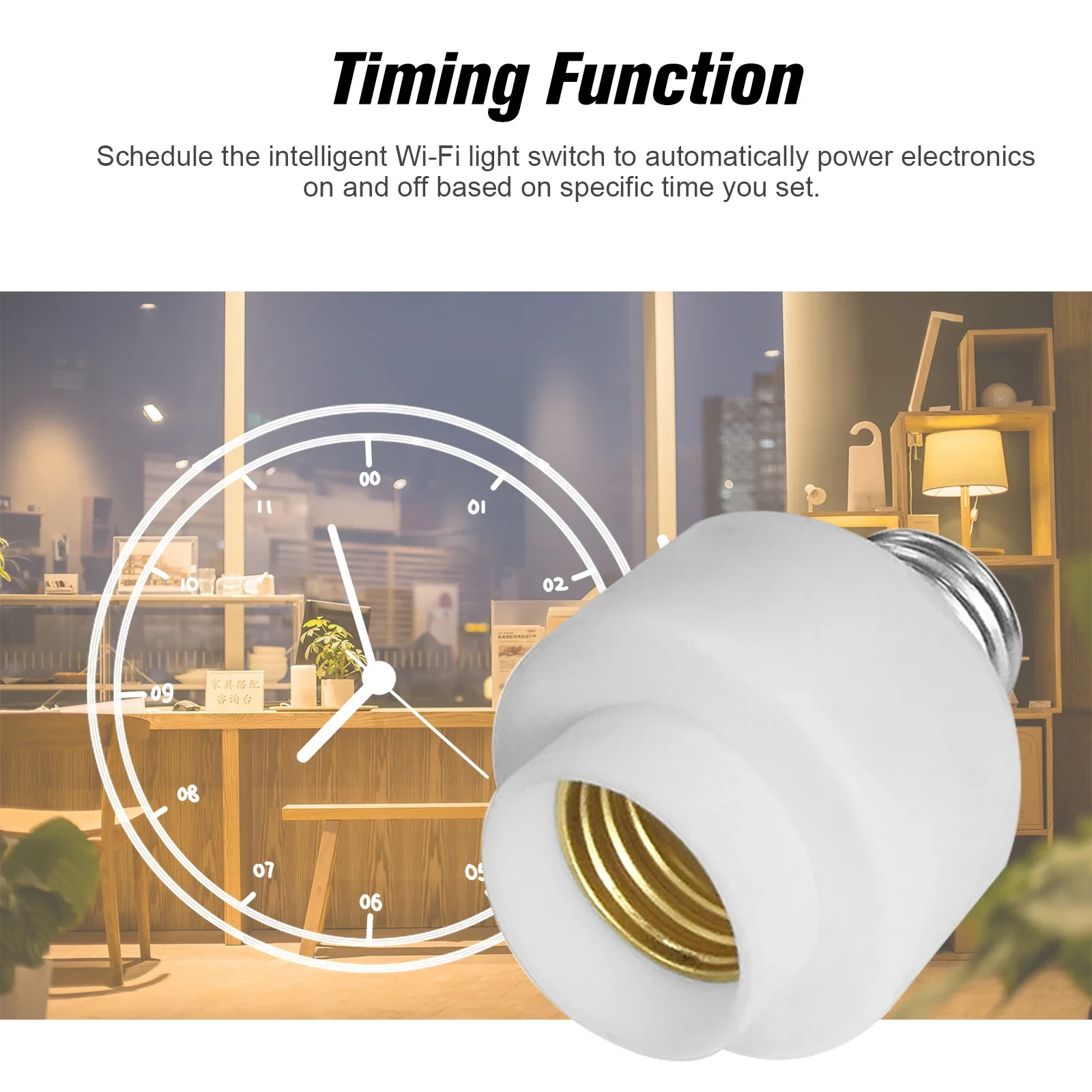 Tuya WIiFi BL E27 Socket Smart Light Bulbs Adapter Lamp Holder Base Kitchen Bedr