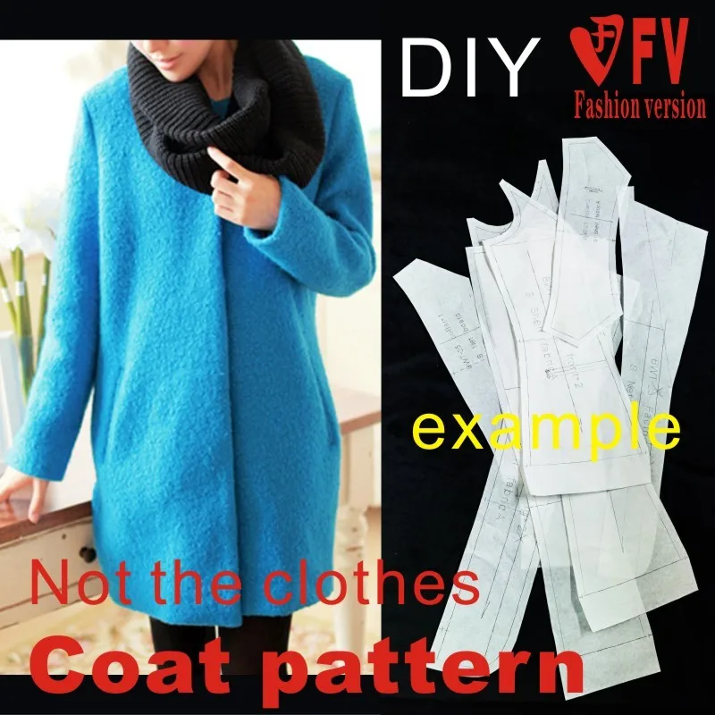 McCall Pattern Clothing DIY Overcoat Sewing Pattern Coat Sewing Template Cutting drawing BFY-12