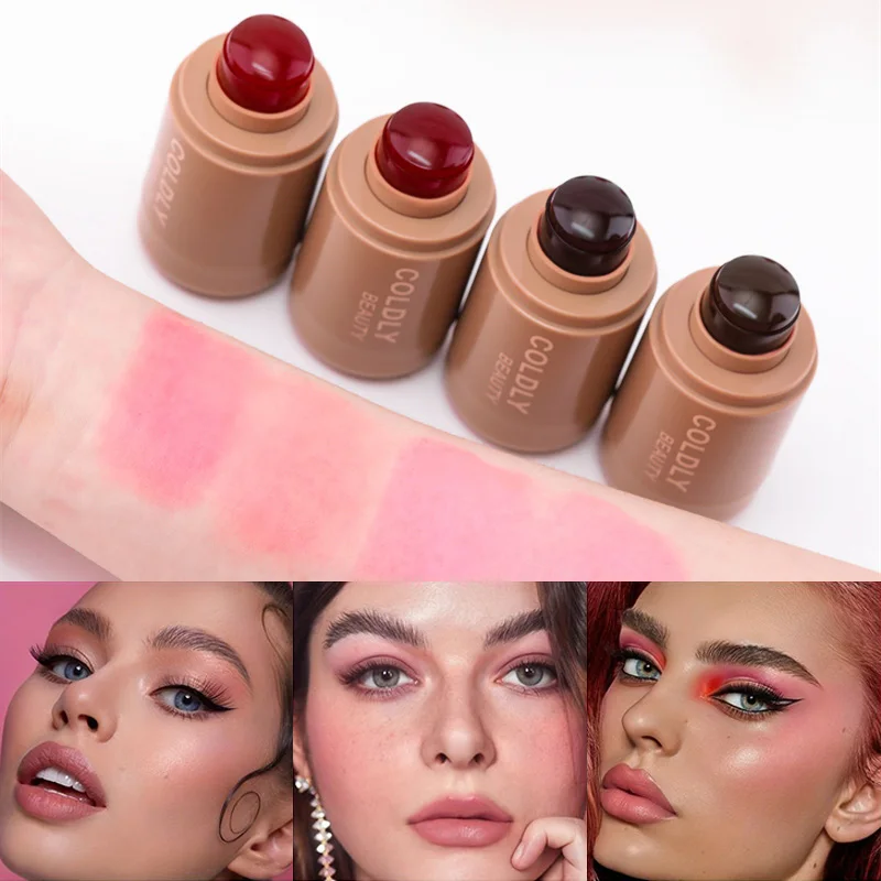 Jelly Blush Stick New Makeup Functional Easy Color Rouge Blusher Cream Waterproof High Color Rendering Brightening Skin Tone Hot 6