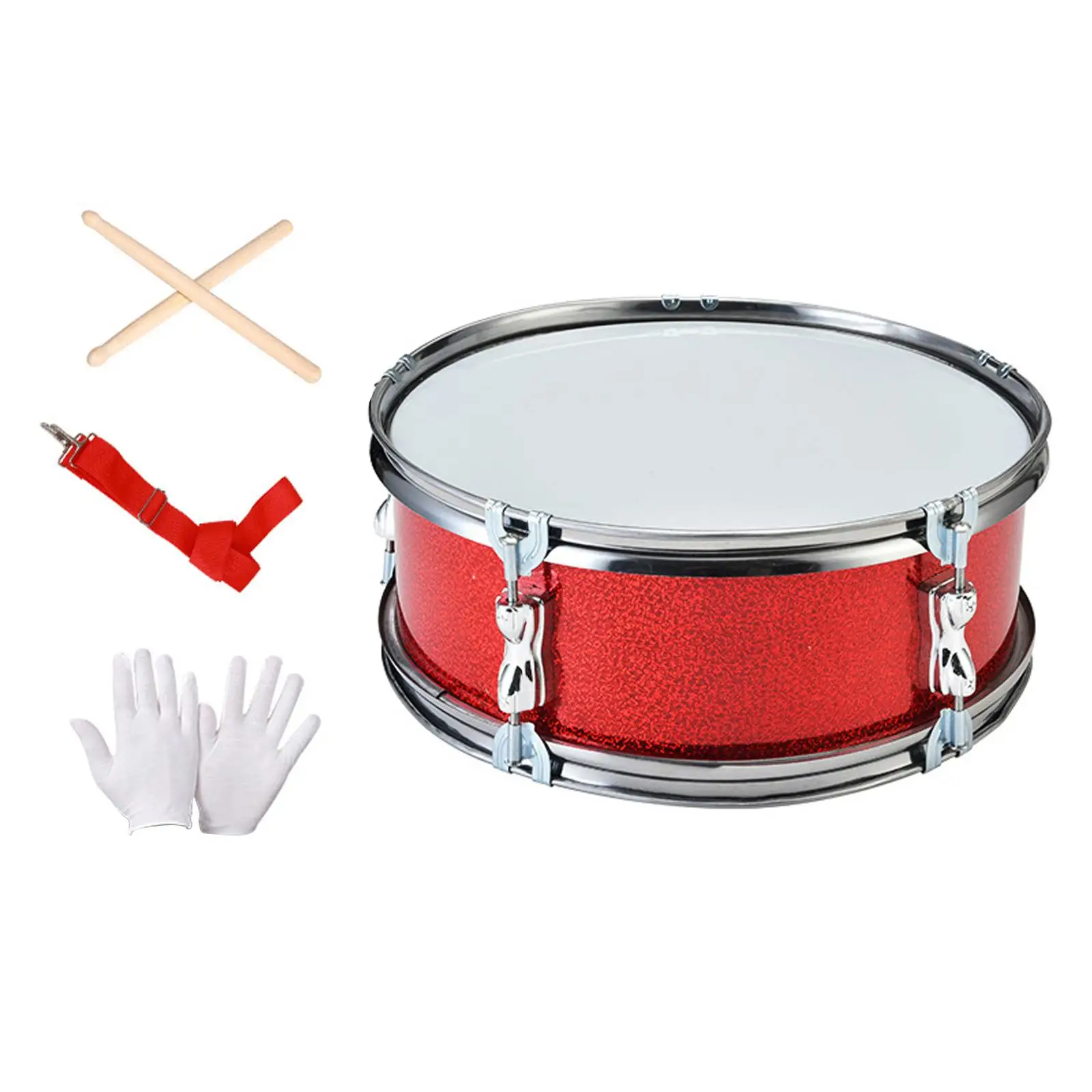 11inch Snare Drum with Gloves Portable Percussion Instrument Music Drums for Teens Adults Children Kids Birthday Gifts