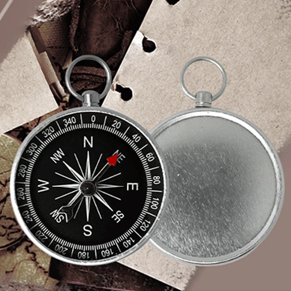 Mini Pocket Compass Portable Outdoor Orientation Navigation Compass Silver for Outdoor Camping Hiking Sports Navigation mini compass navigation compass portable compass survival compass