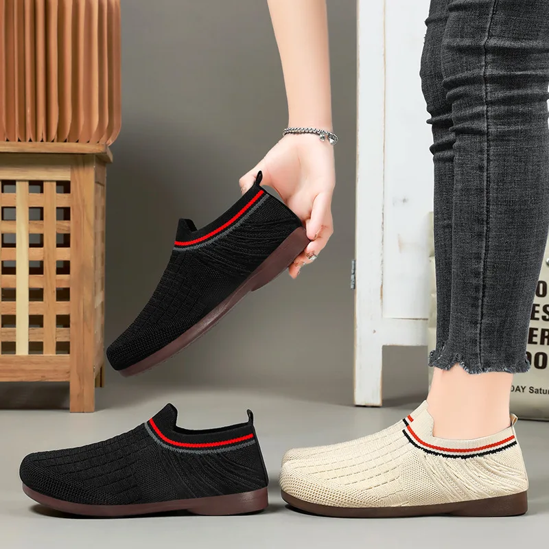 Women Mesh Breathable Flats Shoes Spring Summer Outdoor Casual Shoes Female Light Loafers Ladies Comfortable Walking Footwear