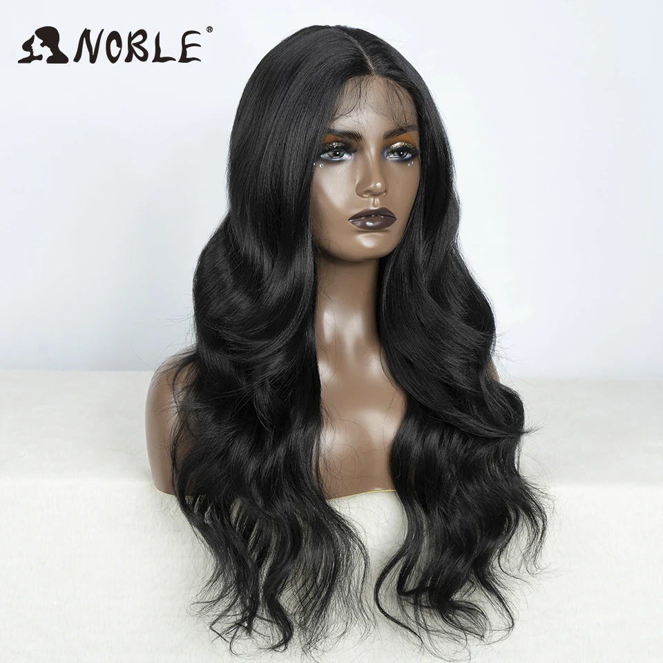 Noble Synthetic Lace Front Wig  28"Highlight Honey Brown Body Wave Blonde Wigs For Women Ombre Lace Wig Synthetic Lace Front Wig