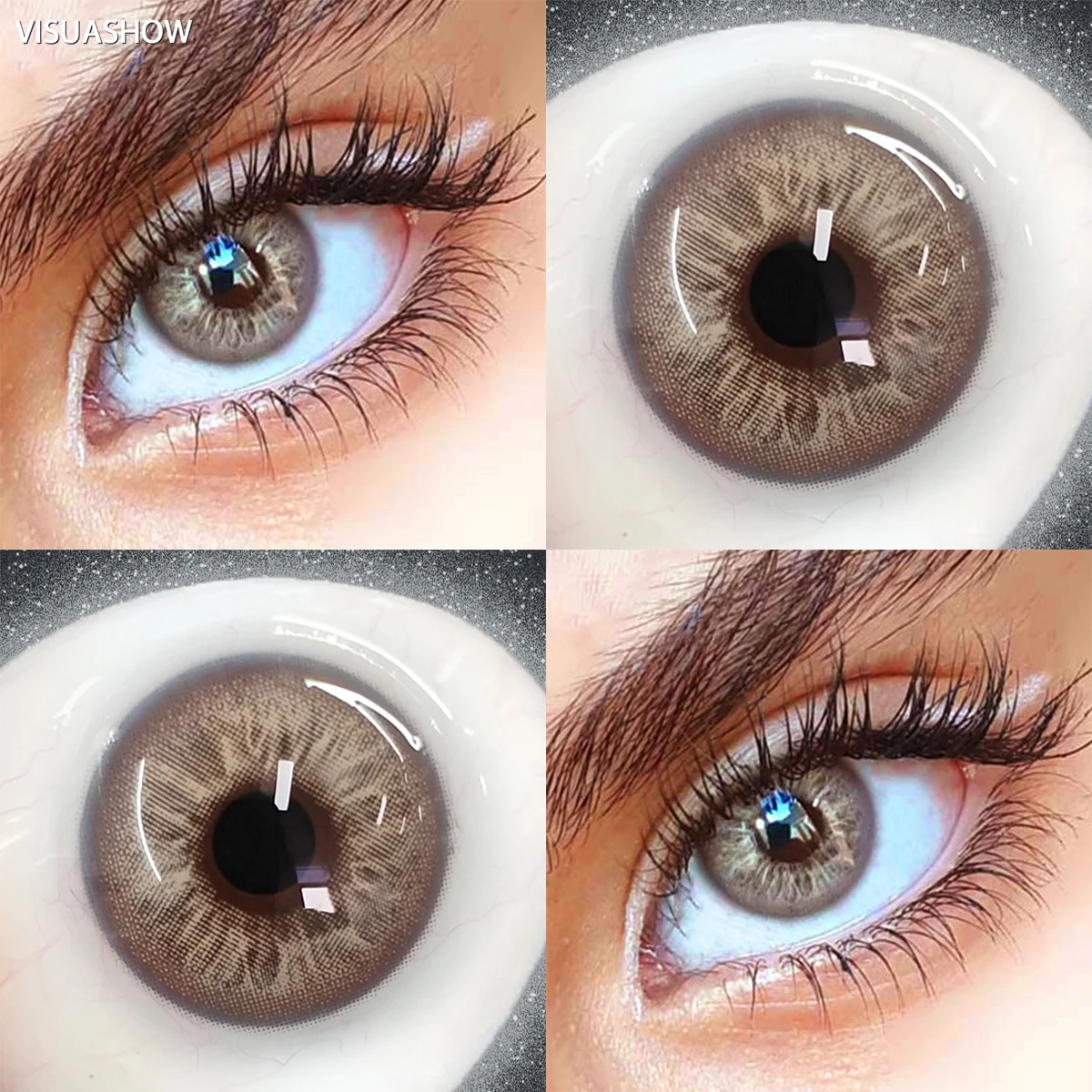VISUASHOW Unspoken Brown Yearly Disposable Colored Contacts