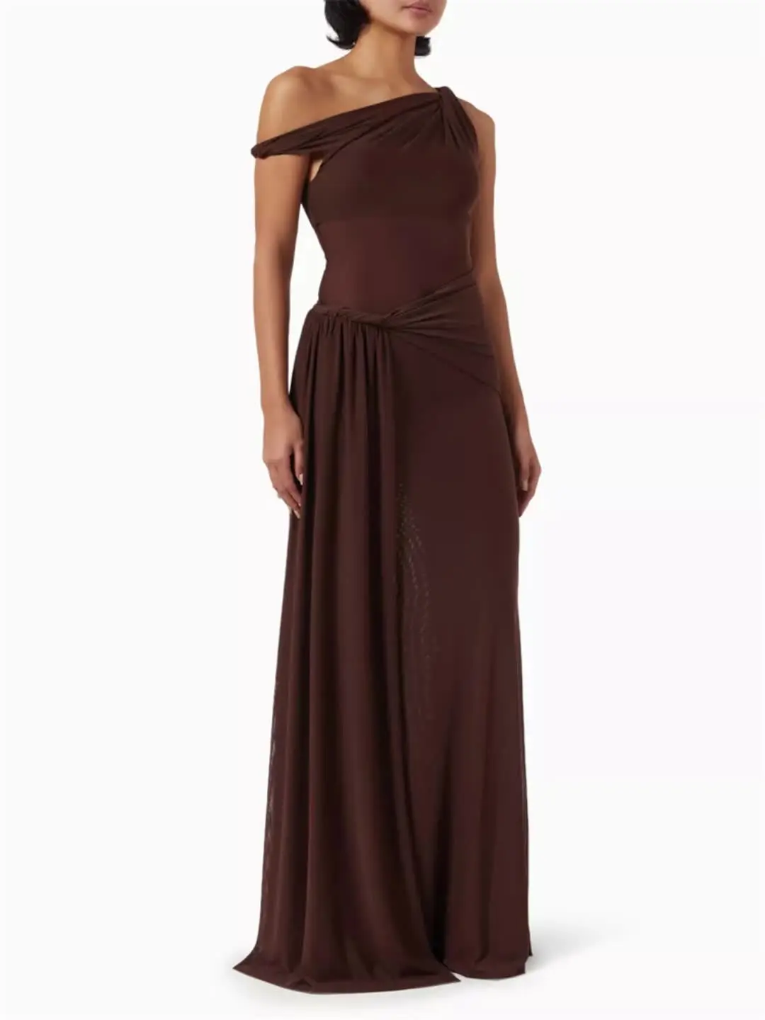 Stunning Custom Waterfall Belt Evening Dress | Pleated & Draped Detail |  Long Sleeveless Gown | AliExpress Fashion Finds!