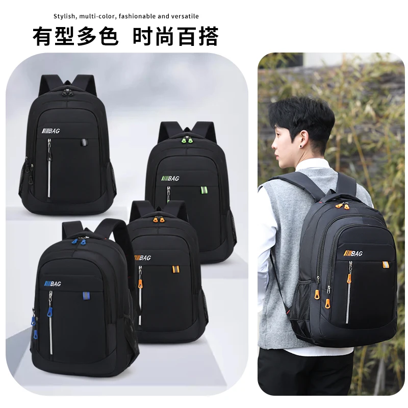 Multifunctional Black Backpack for Men Large Capacity Waterproof Laptop Bag Stylish Student Commuter Travel Outdoor Bag Design