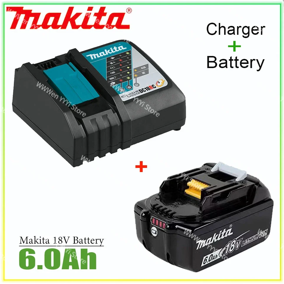 

100% Original Makita 6.0Ah 18V Li-ion Battery Charger DC18RF BL1840 BL1830 BL1430BL1440 DC18RC Charging Tool With USB Port