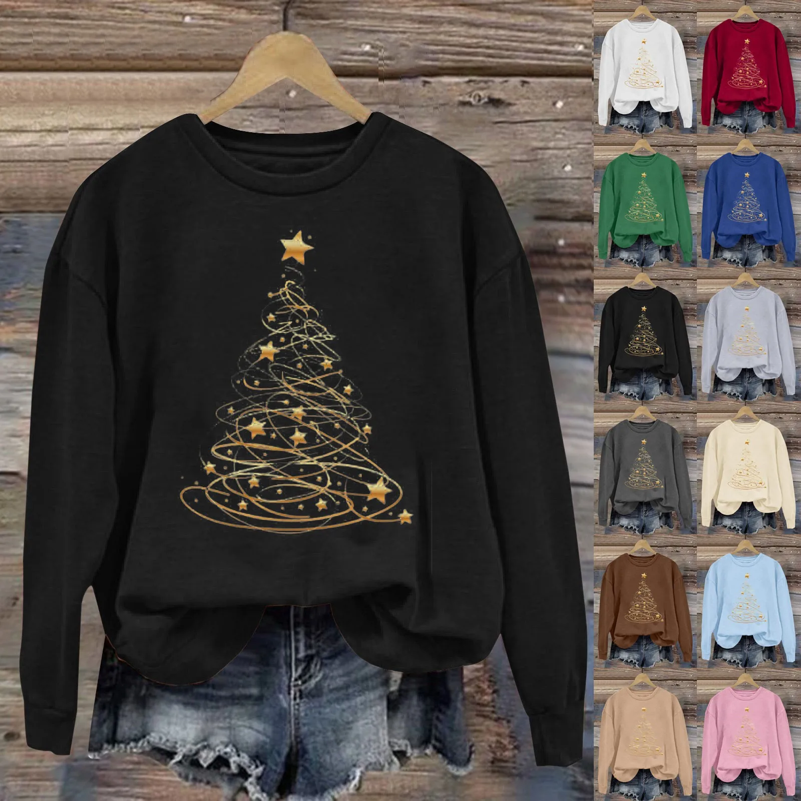 

Ladies Sweatshirts Pullover Women Christmas Long Sleeve Round Neck Fashion Casual Winter And Autumn d Sweatshirt