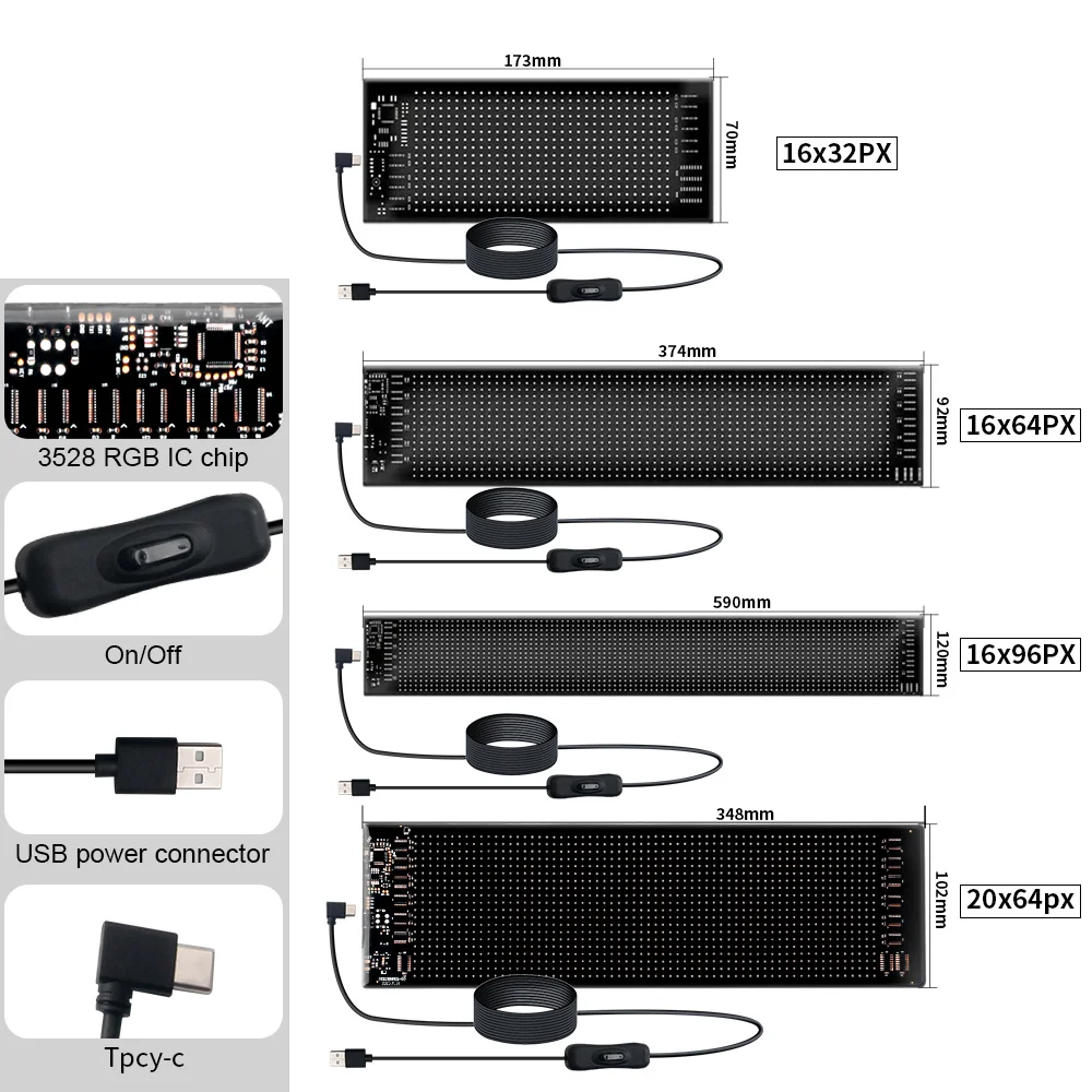 스크롤링 광고 LED 사인 앱 제어, 블루투스, 사용자 정의 가능, RGB, USB, DIY 디스플레이, 텍스트 패턴, 애니메이션 프로그래밍 가능, 자동차 5V