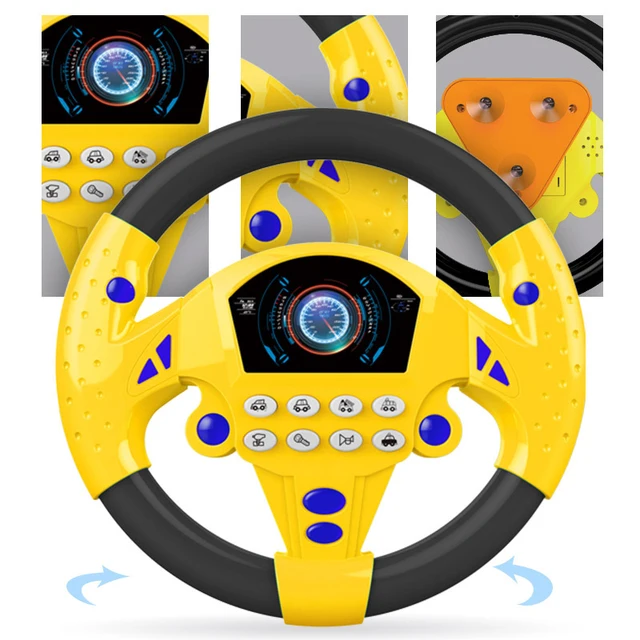 Eletric Simulation Steering Wheel Toy with Light Sound Montessori Educational Musical Copilot Stroller Steering Wheel Baby Toys 6